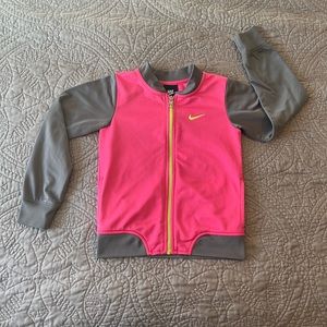 Girls Nike pink full zip jacket